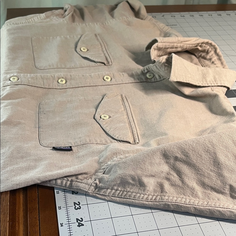 Patagonia Beige Textured Organic Cotton Shirt F315 - Picture 9 of 10